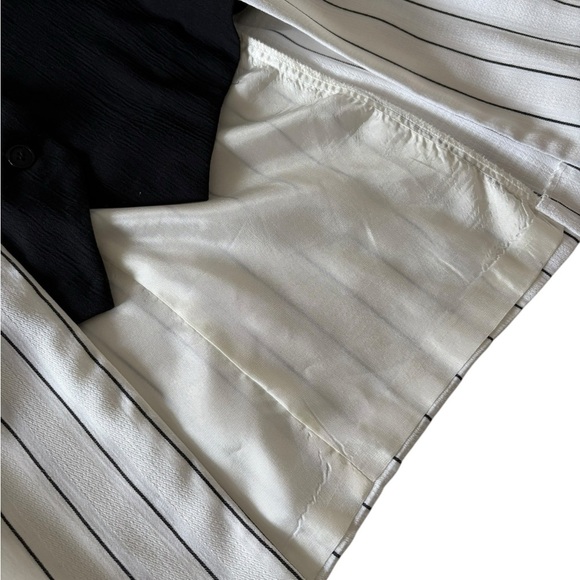 Vintage White Pinstripe button down Vest jacket size M - Picture 14 of 16